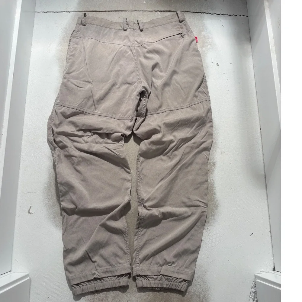 The North Face Mens Tan Khaki Hiking Pants Elastic Cuff 38 Fits 36x32